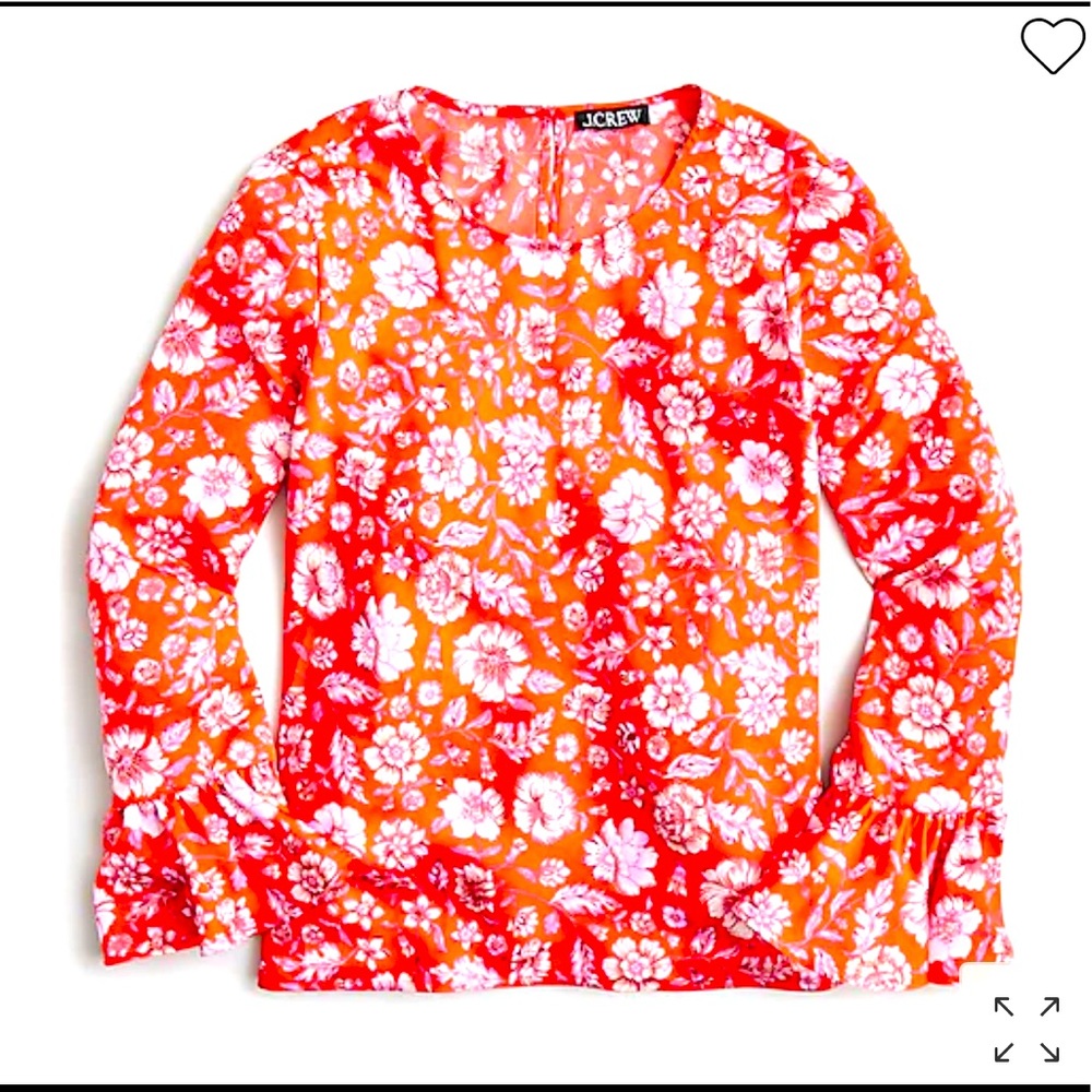 NWT J Crew winter Garden blouse in Poppy Fields size xxs